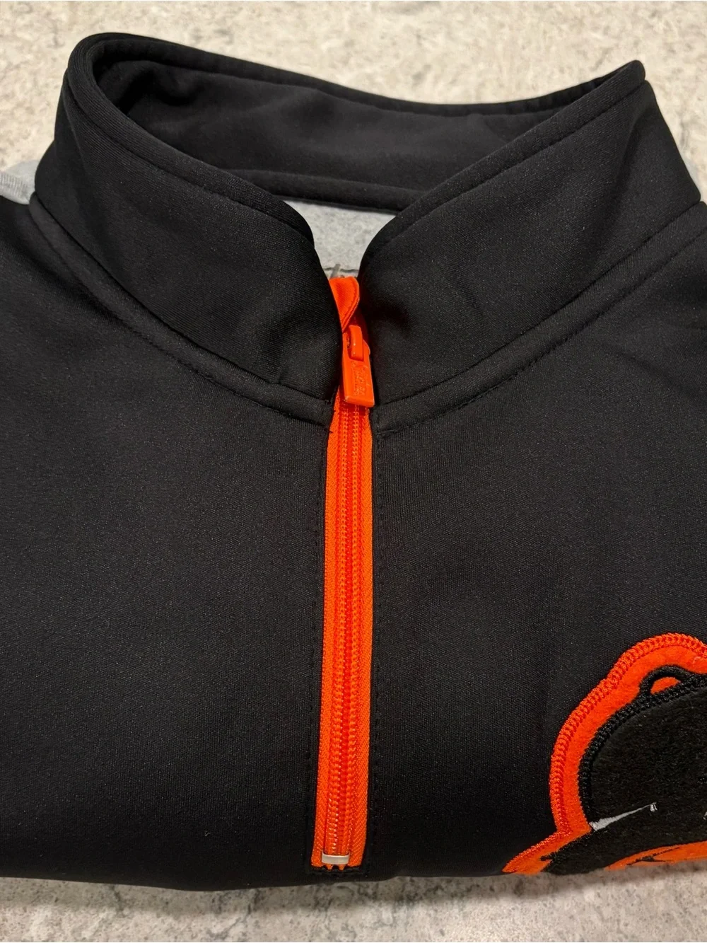 Baltimore Orioles Stitches Black & Gray 1/4 Zip Fleece Jacket-Large